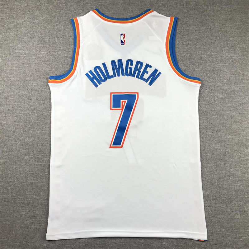Men's Oklahoma City Thunder Chet Holmgren #7 White Swingman Jersey1 - Association Edition