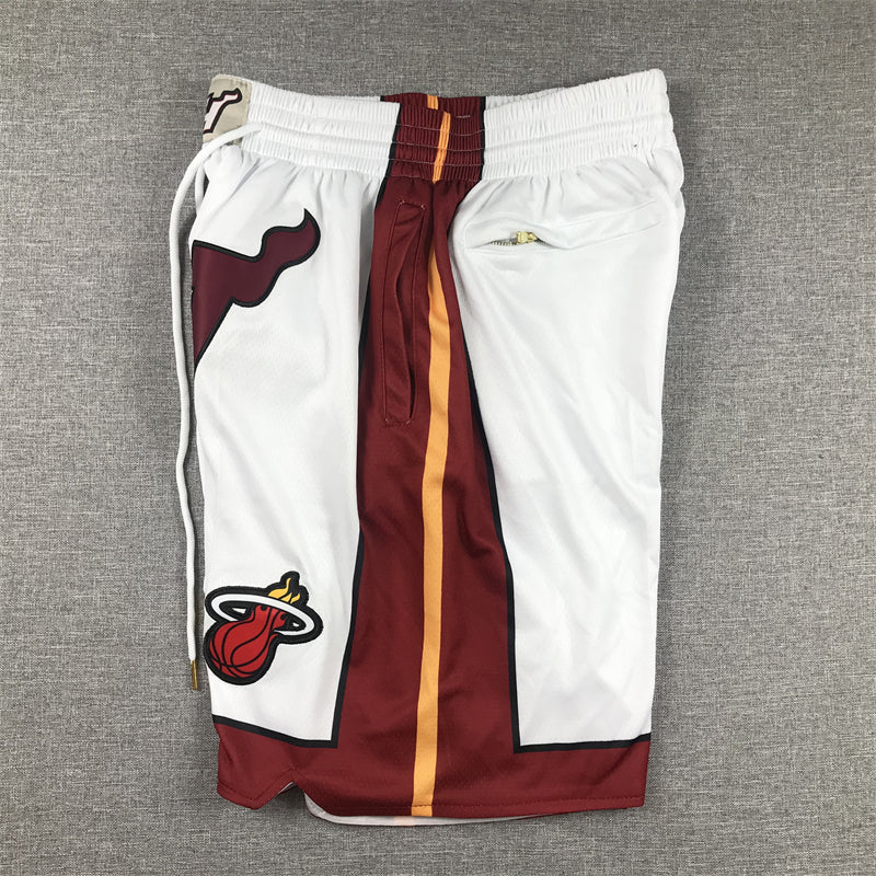 Men's Miami Heat White Pocket Shorts1