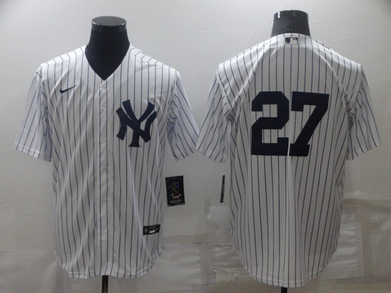 Men's New York Yankees Giancarlo Stanton #27 White Replica Player Name Jersey1