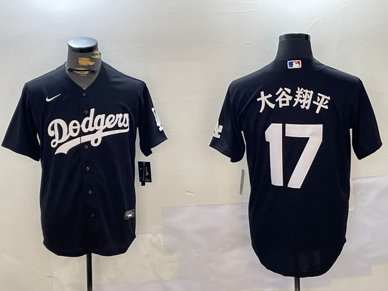 Men's Los Angeles Dodgers Shohei Ohtani Black Player Game Jersey1