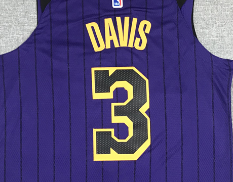 Men's Los Angeles Lakers Anthony Davis Purple #3 NBA Swingman Jersey1