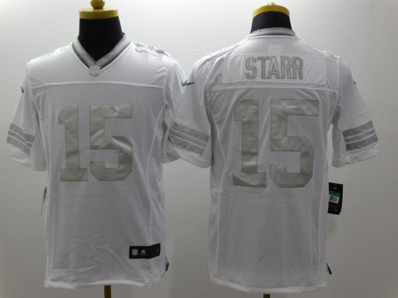 Men's Green Bay Packers Bart Starr #15 White Game Jersey1