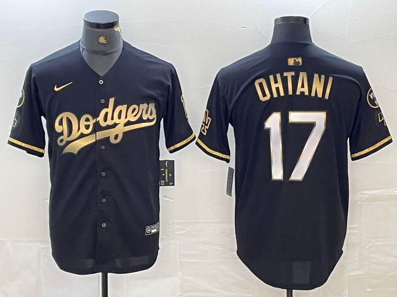 Men's Los Angeles Dodgers Shohei Ohtani #17 Black Limited Game Jersey1