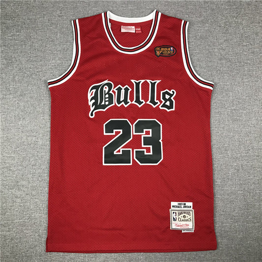Men's Chicago Bulls Michael Jordan Red 1997-98 Classics Rookie Authentic Jersey1