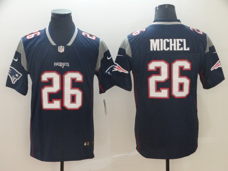 Men's New England Patriots Sony Michel #26 Navy Game Jersey1