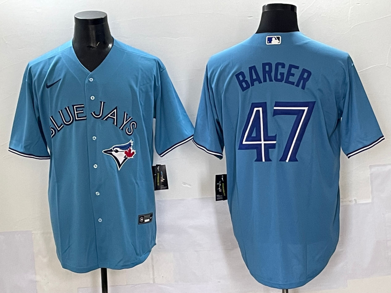 Men's Toronto Blue Jays1 Addison Barger #47 Powder Blue Replica Player Jersey
