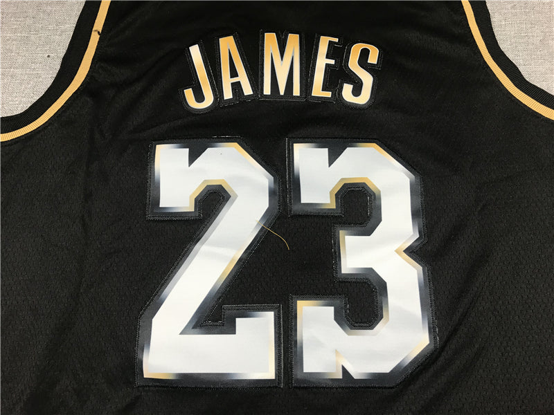 Men's Los Angeles Lakers LeBron James #23 Black Swingman Player Jersey1