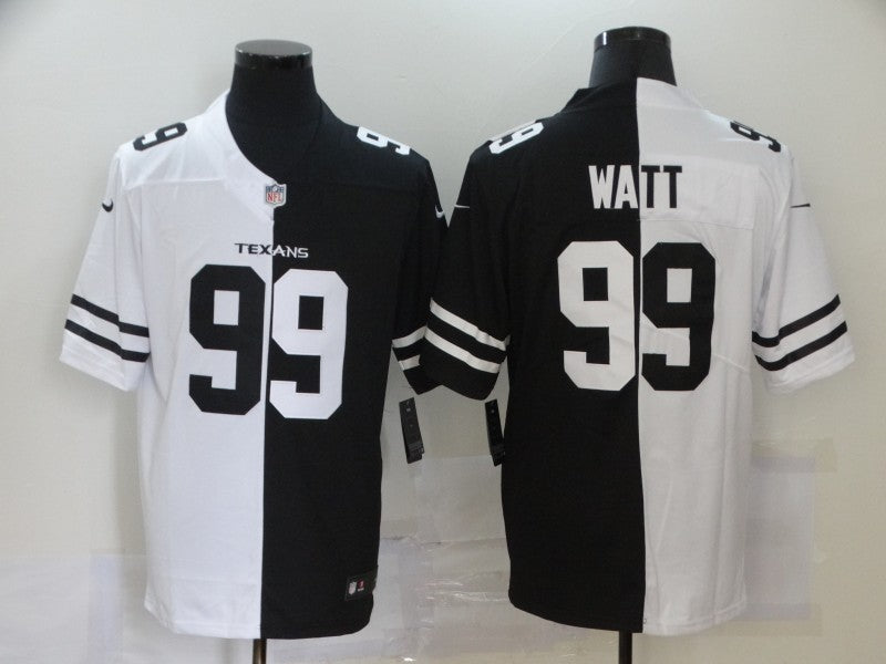 Men's Houston Texans J.J. Watt #99 Black/White Game Jersey1