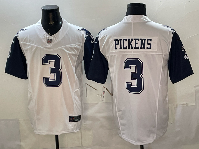 Men's Dallas Cowboys George Pickens #3 White Alternate Game Team Jersey