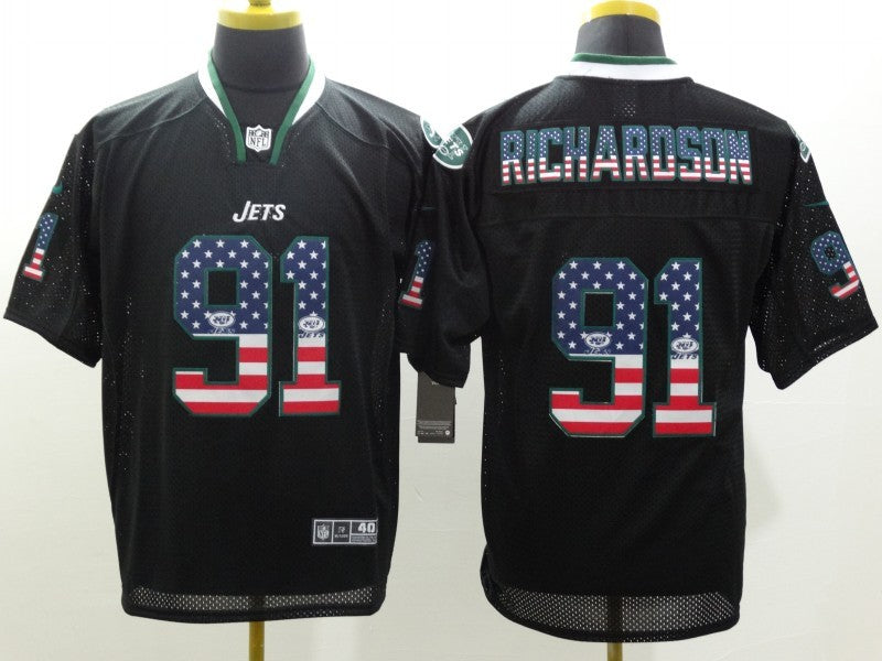 Men's New York Jets Sheldon Richardson #91 Black Game Jersey1