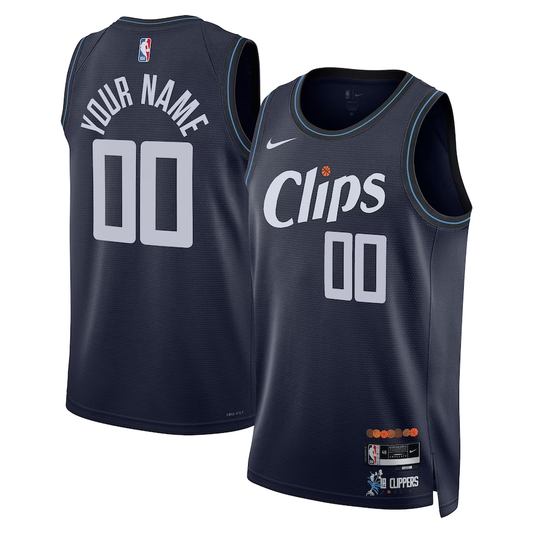 Men's LA Clippers Navy 2023/24 Custom Swingman Jersey1 - City Edition