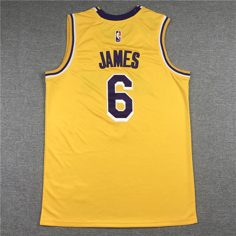 Men's Los Angeles Lakers LeBron James #6 Gold 2022/23 Swingman Jersey1 - Icon Edition