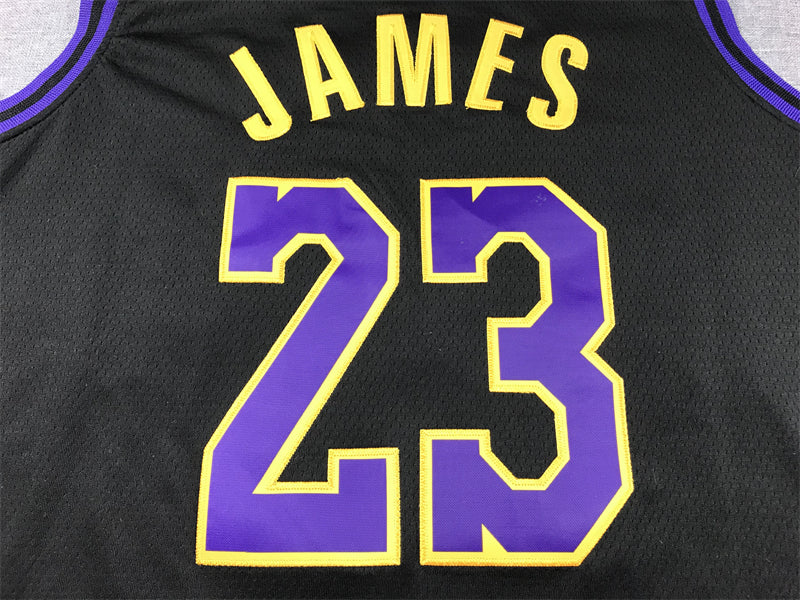 Men's Los Angeles Lakers LeBron James #23 Black 2023/24 Swingman Jersey1 - City Edition