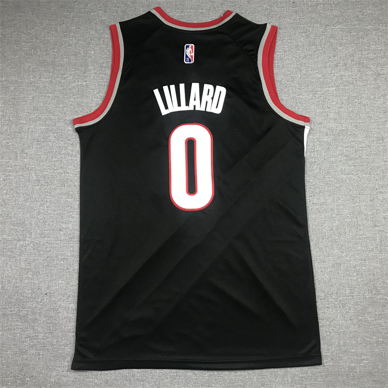 Men's Portland Trail Blazers Damian Lillard #0 Black Swingman Jersey1