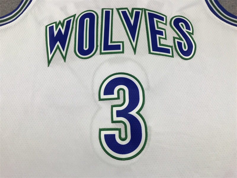 Men's Minnesota Timberwolves Jaden McDaniels #3 White Swingman Player Jersey1