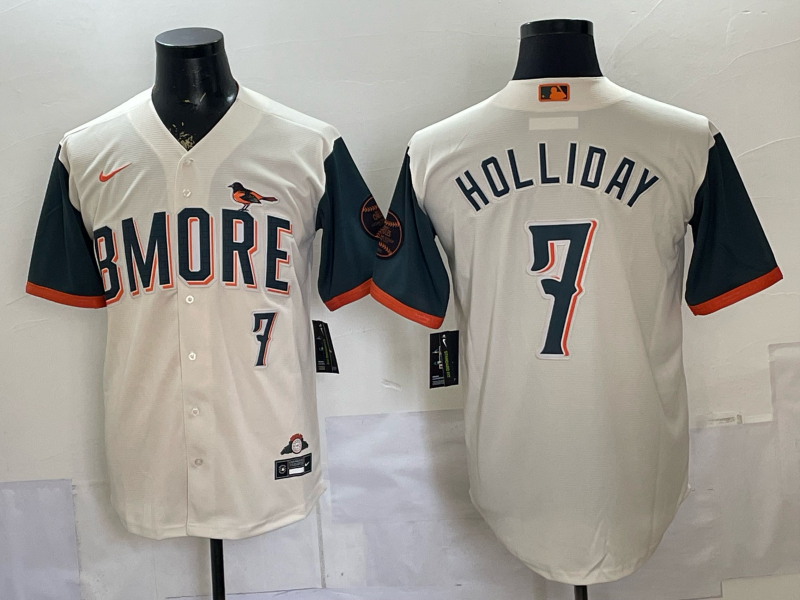 Men's Baltimore Orioles Jackson Holliday #7 Cream 2026 City Connect Stadium Jersey