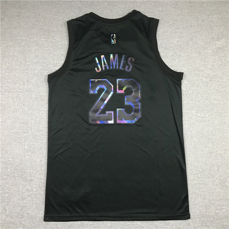 Men's Los Angeles Lakers LeBron James #23 Black Player Jersey1