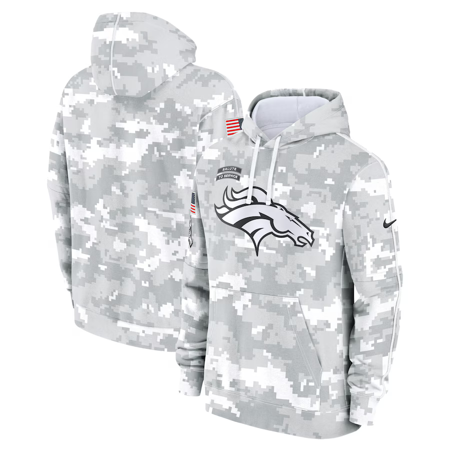 Denver Broncos Arctic Camo 2024 Salute to Service Hoodie