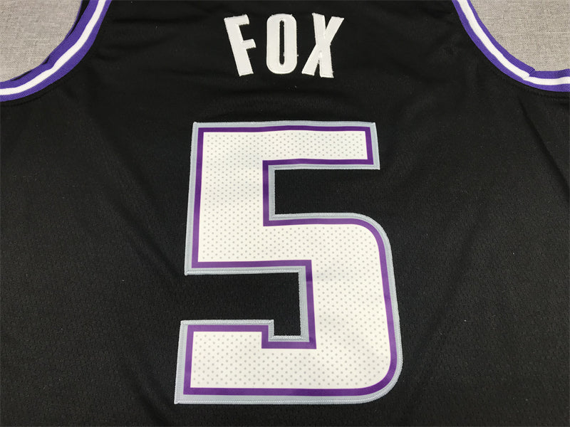 Men's Sacramento Kings De'Aaron Fox Black Fast Break Replica Jersey1 City Edition