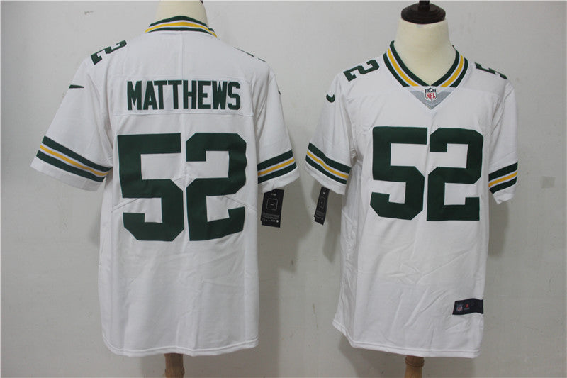 Men's Green Bay Packers Clay Matthews #52 White Game Player Jersey1