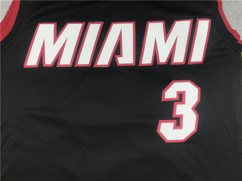 Men's Miami Heat Dwyane Wade #3 Black 2022/23 Swingman Jersey1 - Icon Edition