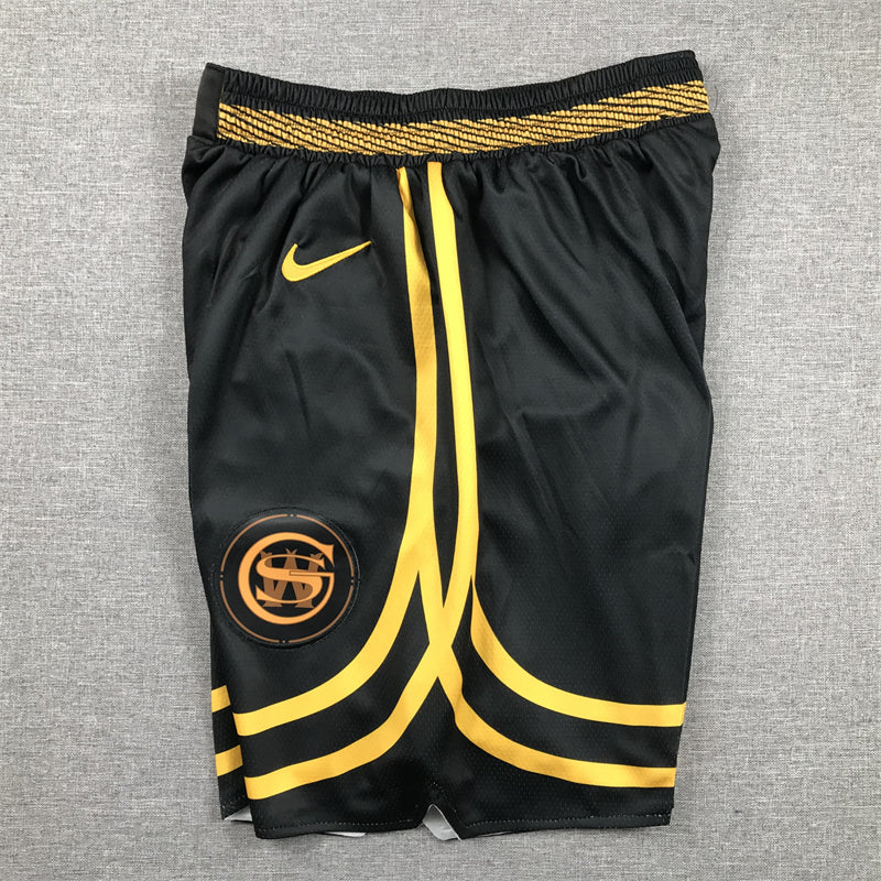 Men's Golden State Warriors Black 2023/24 Swingman City Edition Shorts1