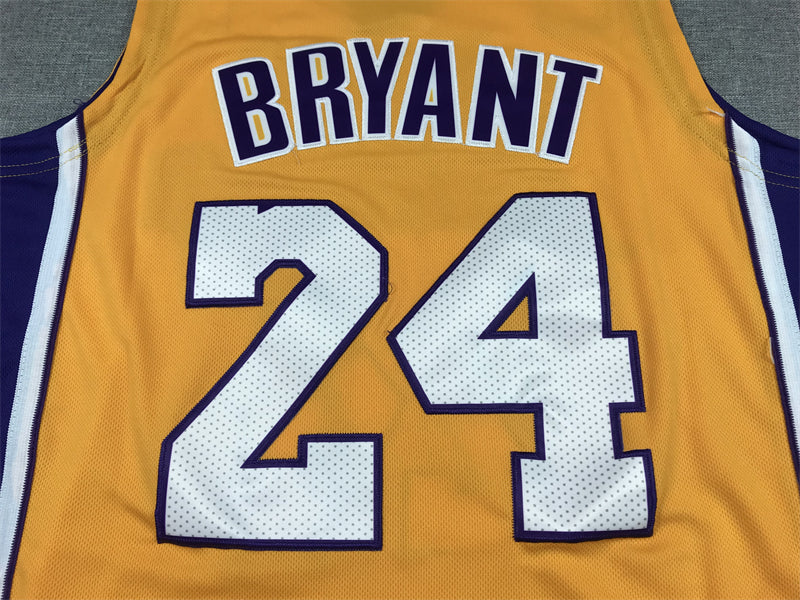 Men's Los Angeles Lakers Kobe Bryant #24 Gold 2007-08 Hardwood Classics Swingman Jersey1