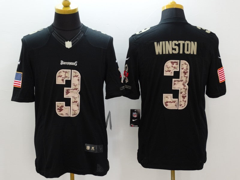 Men's Tampa Bay Buccaneers Jameis Winston #3 Black Authentic Game Jersey1