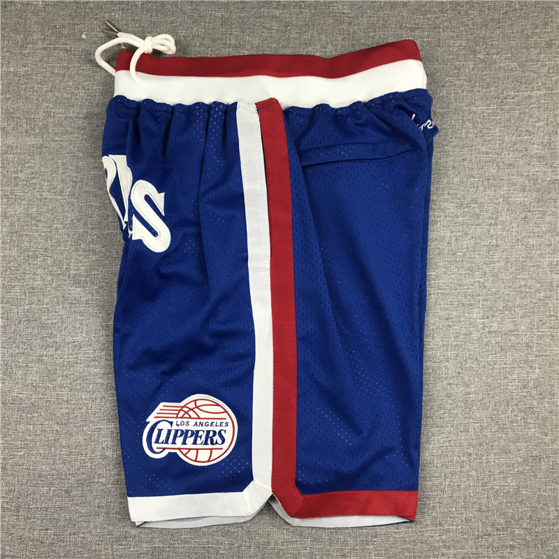 Men's LA Clippers 1984-85 Hardwood Classics Blue Basketball Shorts1