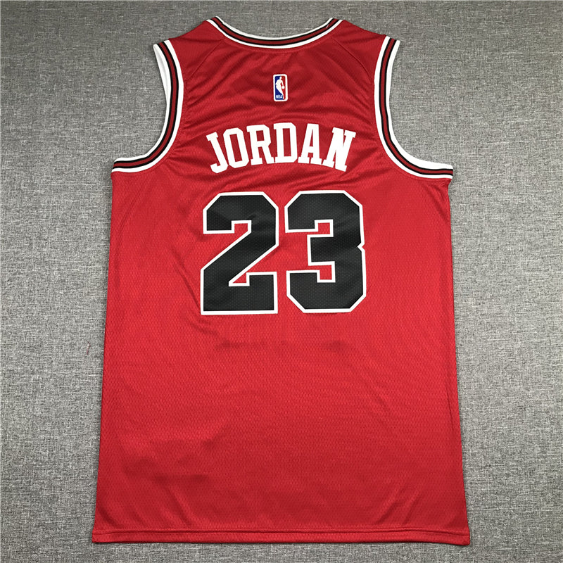 Men's Chicago Bulls Michael Jordan #23 Red Fast Break Replica Player Jersey1