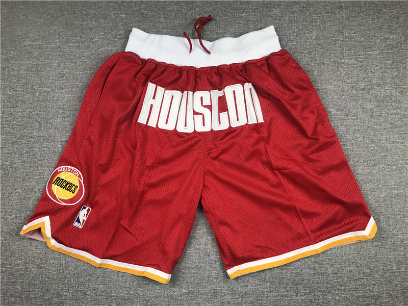Men's Houston Rockets Red Hardwood Classics Basketball Shorts1