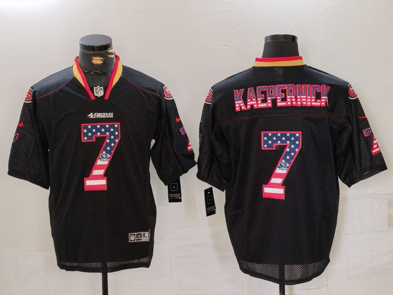 Men's San Francisco 49ers Colin Kaepernick #7 Black Team Game Jersey1