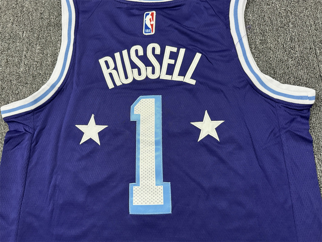 Men's Los Angeles Lakers D'Angelo Russell #1 Purple Swingman Jersey1