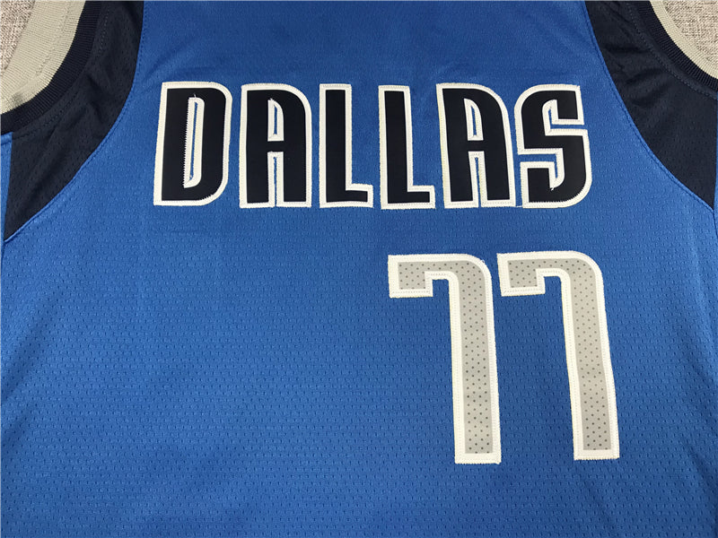 Men's Dallas Mavericks Luka Doncic #77 NBA Blue Replica Jersey1