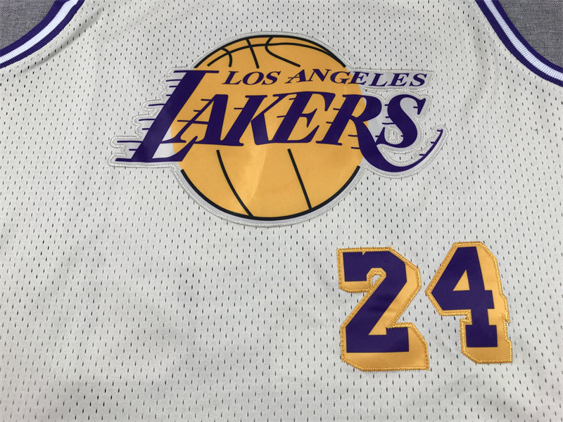 Men's Los Angeles Lakers Kobe Bryant #24 Cream Hardwood Classics Swingman Jersey1