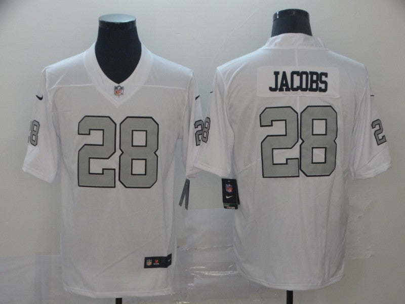 Men's Las Vegas Raiders Josh Jacobs #28 White Player Game Jersey1