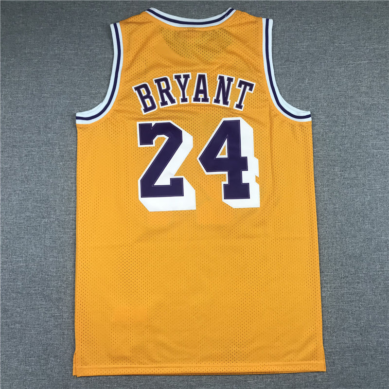 Men's Los Angeles Lakers Kobe Bryant #24 Gold 2007-08 Hardwood Classics Authentic Player Jersey1