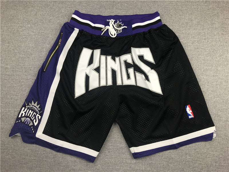 Men's Sacramento Kings 1998-99 Black Hardwood Classics Basketball Shorts1