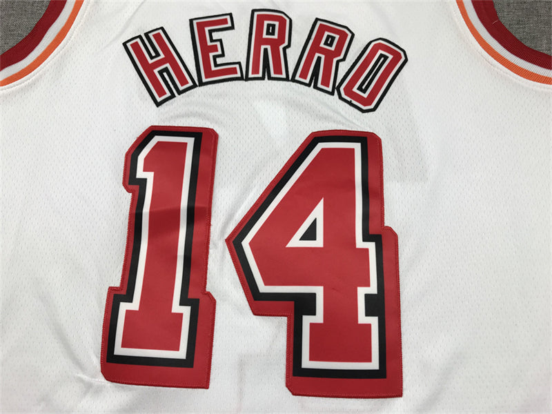 Men's Miami Heat Tyler Herro #14 White 2022/23 Swingman Jersey1 - Classic Edition