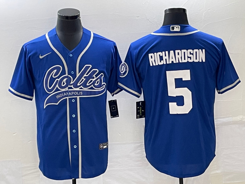 Men's Indianapolis Colts Anthony Richardson #5 Royal Game Jersey1 Joint Edition