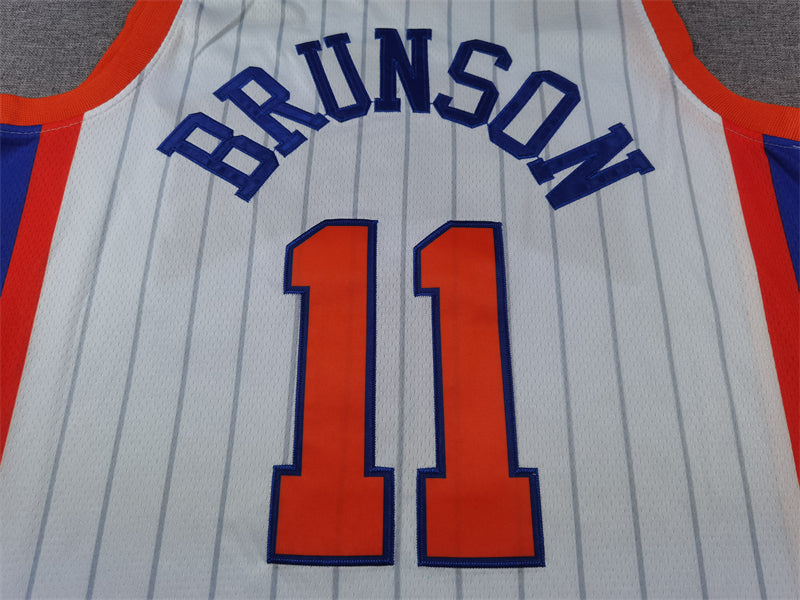 Men's New York Knicks Jalen Brunson #11 White 2024/25 Game Jersey - City Edition