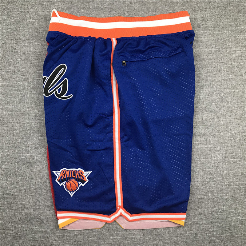 Men's Houston Rockets/New York Knicks Red/Blue Splicing Basketball Shorts1