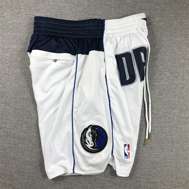 Men's Dallas Mavericks White Pocket Shorts1