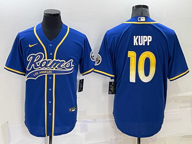 Men's Los Angeles Rams Cooper Kupp #10 Blue Game Jersey1 Joint Edition