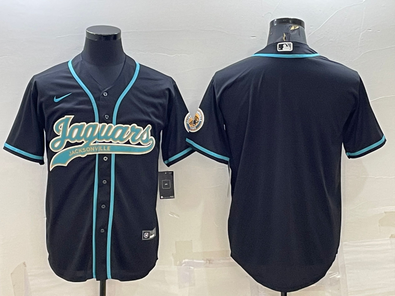 Men's Jacksonville Jaguars Black Blank Jersey1