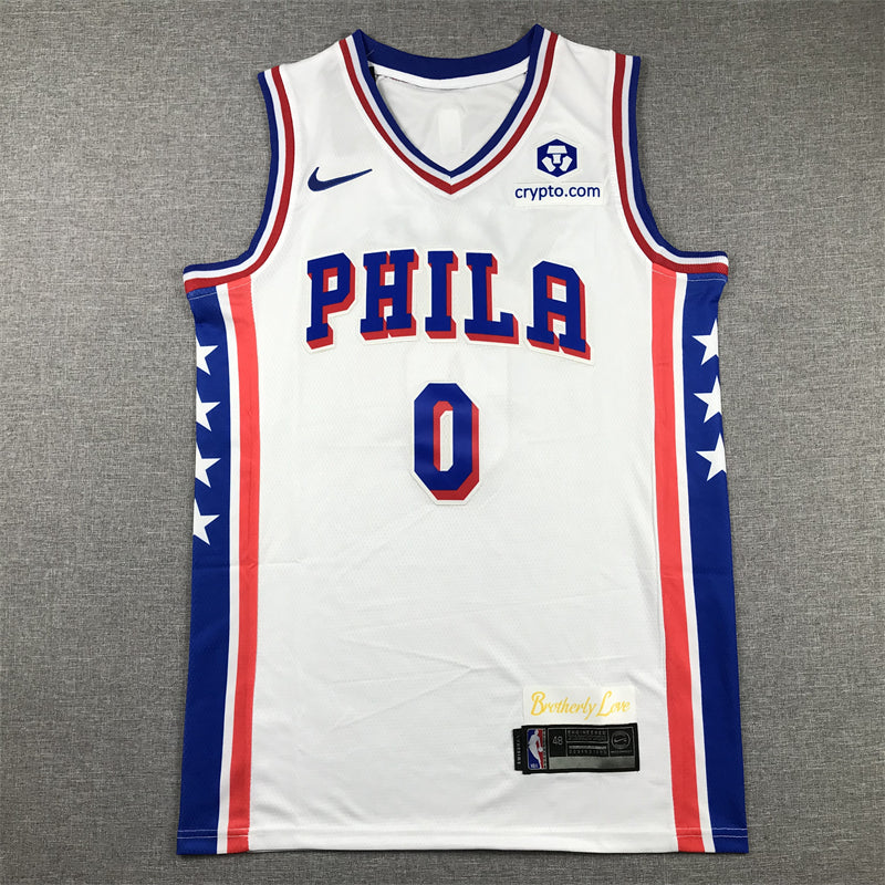 Men's Philadelphia 76ers Tyrese Maxey White Fastbreak Replica Player Jersey1