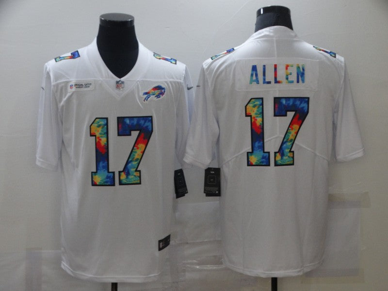 Men's Buffalo Bills Josh Allen #17 White Player Game Jersey1