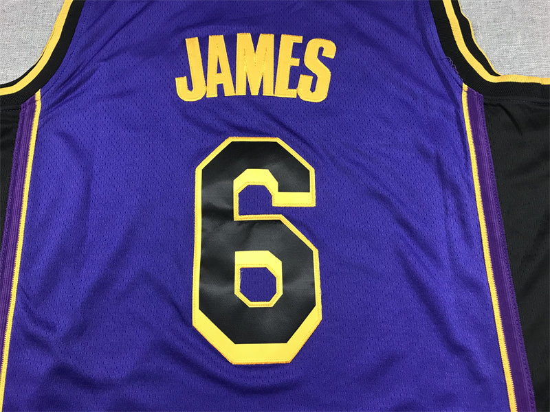 Men's Los Angeles Lakers LeBron James #6 Purple 2022/23 Swingman Jersey1 - Statement Edition