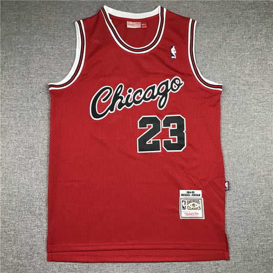 Men's Chicago Bulls Michael Jordan Red 1984-85 Hardwood Classics Jersey1