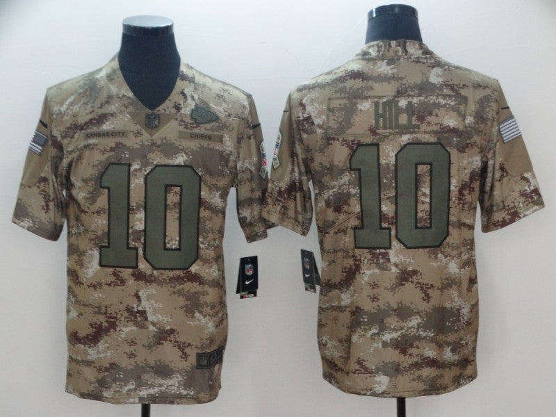 Men's Kansas City Chiefs Tyreek Hill #10 Camouflage Game Jersey1